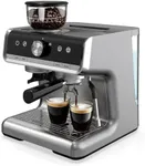 GarveeHome Espresso Machine 20 Bar With Grinder & Steam Wand – All In One Espresso Maker & Espresso Machine With Grinder for Home, Light Gray