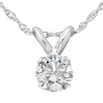 1/3 Ct Diamond Solitaire Pendant Necklace in 14k White Gold