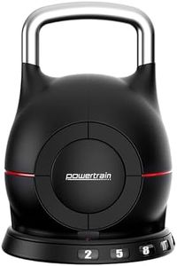 Adjustable Kettlebell 20kg 7 in 1 Weight Selection with Quick One Hand Adjustment Secure Locking System and Space Saving Patent Design for Home Gym Workouts