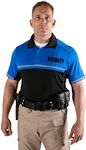 RYNO GEAR 100% Polyester Jersey Knit Two Tone Security Bike Patrol Polo Shirts, Royal Blue&black/Security, 5X-Large