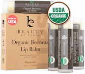 Organic Lip Balm Peppermint - 4 Pack Organic Gifts for Women, All Natural Lip Balm Birthday Gifts for Her & Him, Lip Balm Hydrating Beauty Gifts for Adults, Women, Men, Teens & Kids, Lip Moisturizer