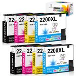 Miss Deer Compatible PGI-2200XL Pigment Ink Cartridges Work with Maxify MB5320 MB5120 MB5020 iB4120 and iB4020 Printers (2 Pigment Black, 2 Cyan, 2 Magenta, 2 Yellow) 8-Pack