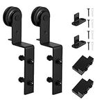 WINSOON Sliding Barn Door Hardware Rollers, Single Track Bypass System 2Pcs Hangers Hardware Accessories, I Shape Design Roller KIt