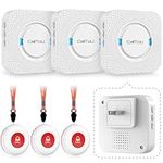 CallToU Wireless Caregiver Call Button for Elderly Patients Seniors at Home Alert Panic Button Emergency Personal Alarms 3 Transmitters 3 Receivers