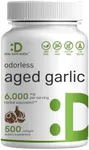 DEAL SUPPLEMENT Odorless Aged Garlic Pills, 6,000mg Per Serving, 500 Softgels – 24:1 Garlic Oil Extract – Fresh Allium Sativum Bulb Source – Heart & Immune Antioxidant Supplements – Non-GMO