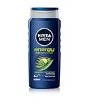 NIVEA MEN Shower Gel Energy (6 x 400ml), Energizing Body Wash with Mint Extract, All-in-1 Shower Gel for Men, Strong NIVEA Men Shower Gel with Fresh Masculine Scent