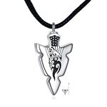 VONALA Arrowhead Urn Necklace 925 Sterling Silver Arrow Wolf Pendant Necklace Viking Cremation Jewellery for Ashes Memorial Keepsakes Gift for Men Women