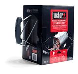 Weber Rapidfire? Barbecue Chimney Starter Set | Aluminium BBQ Fire Starter Set | Charcoal Briquettes and Firelighters Included | Weber Barbecue Accessories (17631)