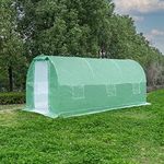 GOCAPTAIN 15'x6.6'x6.6' Greenhouse, Large Gardening Plant Hot House, Walk-in Green House, Tunnel Green Houses for Outside Winter with Reinforced Frame & Screen Windows