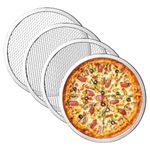 Pizza Tray Mesh Pizza Screen, 4PCS 12In Pizza Trays for Oven Non Stick, Pizza Pan Round Pizza Oven Trays, Aluminum Pizza Screen, Pizza Mesh Baking Trays Net for Oven Home Restaurant