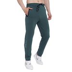 John Ally Gymwear Sports Trackpant for Men with Zipper Pockets & Dryfit Fabric. (M, Bottle Green)