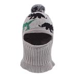 Zsedrut Toddler Kids Winter Hats for Girls Boys Warm Balaclava Hat with Fleece Lined Thick Knit Beanies Cap (Dinosaur Gray, M)