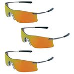 Crews (3 Pair) MCR Safety Glasses Fire Mirror Lens Rubicon T411R