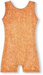 MYQFF Gymnastics Leotards for Girls 4T 5T 4T-5T Toddler Kids Orange Tumbling Outfits Biketards Unitard