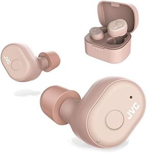 JVC Truly Wireless Earbuds Headphones, Bluetooth 5.0, Water Resistance(Ipx5), Long Battery Life (4+10 Hours), Secure and Comfort Fit with Memory Foam Earpieces - HAA10TP (Pink)