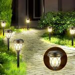 HELESIN Solar Lights Outdoor Waterproof, 6 Pack Solar Pathway Lights Outdoor, Auto On/Off Solar Garden Lights Landscape Lighting Path Lights for Pathway Walkway Driveway Outside Yard Lawn Patio Decor