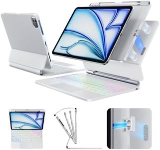 Landcase for iPad Air 11 inch Case with Keyboard (M4 2026/M3 2025/M2 2024), iPad Pro 11 & Air 5/4th Magic Keyboard Case, Cover with Floating Cantilever Stand, Multi-Touch Trackpad, White