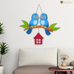 Artvibes Cute Pair of Birds Wooden Wall Hanging for Home Decoration | Garden Balcony | Office | Cafe | Decorative Door Hanging | Festive Decor Art Items (WH_9109N), Pack of 1