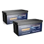 GOLDENMATE 12V 200Ah LiFePO4 Lithium Battery(2-Pack), Rechargeable Battery Up to 15000 Cycles, Built-in 200A BMS, Back Up Battery for RV, Solar, Trolling Motor Fish Finder, Off-Grid Applications