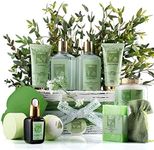 Tea Tree Bath Set - Luxury Home Spa Set with Calming Mint Fragrance – 15 pc Relaxation Gift Basket with Tea Tree Bath Oil,Shower Gel, Bubble Bath, Handmade Soap, Steamer Tablet, Potpourri & More