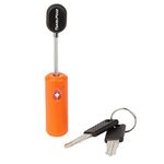 1-Pack TSA Approved Luggage Lock with Keys for Travel | Flexible, Ultra Secure Mini Key Padlock Made from Zinc Alloy | Luggage Lock | TSA Lock | Orange