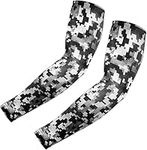 Tough Outdoors Sports Compression Arm Sleeves for Men & Women - Youth, Kids Basketball Shooting Sleeves - Football, Baseball, Smoke Camo, Adult Small