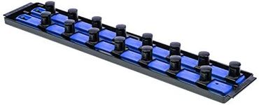 Ernst Manufacturing 19-Inch Socket Boss 2-Rail 3/4-Inch-Drive Socket Organizer, Blue (8459)