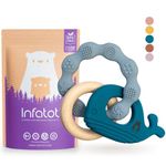 Infatot® Teething Toys for Baby - MultiTexture Baby Teethers 0-6 Months, Baby Essentials for Newborn - Baby Shower Gifts, Baby Teething Toys, Silicone Teethers for Babies 6 Months - Blue and Navy