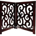 Incredible Arts Wooden Freestanding Fold-able Safety Gate for Child, Step Over Fence, Kids Safety Gate for The House, Doorway, Stairs, Extra Wide Brown (2-Panels- Thick S Frame Design)