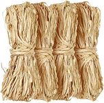 320g Natural Raffia Paper Ribbon, 4 x 80g Raffia Grass Raffia Ribbon Perfect for Florist Bouquets Weaving Decoration Halloween Decor Christmas Raffia Gift Wrap