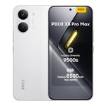 POCO X8 Pro Max, Smartphone 12+512 GB, Flagship Dimensity 9500s, 8500mAh (typ) battery, ultra-bright AMOLED display, 50MP Light Fusion 600 with OIS, White, 1 year extra warranty, Charger Not Included