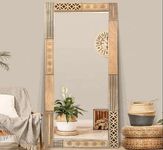 CORSICA DESIGNS 72x30 Wooden Rectangle Full Body Mirror for Living Room, Bedroom and Corner, Full Length Mirror in Big Size, Saint Gobain Glass, Wall Hanging and Floor Standing