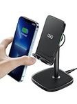 INIU Wireless Charger Phone Stand, 15W Fast Charge Adjustable Phone Desk Holder with Sleep-friendly Adaptive Indicator Wireless Charging Support For iPhone 14 13 12 11 Pro Max XR Samsung Google LG etc