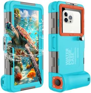 Latest Upgrade Universal Waterproof Phone Case for Snorkeling and Diving [50ft/15m] Underwater Phone Case for iPhone 15/14/13/12 Pro Max Samsung Galaxy S24/S23/S22/S21 Ultra Plus etc Diving Case-Blue