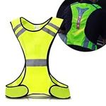 kwmobile Reflective LED Vest - Light Up Vest with 3 LED Lights and Reflector Stripes for Running, Jogging, Cycling at Night