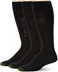 Gold Toe Men's Over-the-calf Socks, 3-pairs Dress Sock, Black, 10 13 US