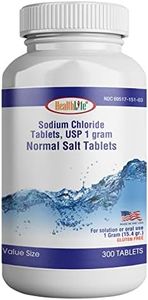 Health Life Sodium Chloride Tablets 1 gm, USP | 300 Count | Normal Salt Tablets | Sodium Mineral Supplement (15.4gr.) | Electrolytes Replenisher Hydration Drink