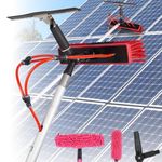 Adjustable Solar Panel Cleaning Brush and Pole, Window Cleaner Brush & Water Fed Pole Kit, Solar Panel Cleaning System Window Washing Equipment Tool,10M/35cm brush head