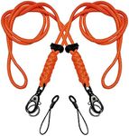 BSGB 2Pcs Paracord Lanyard Metal Hook Durable Survival 550 Cord Keychain Cord Wrist Strap Parachute Rope Badge Cellphone (Orange)