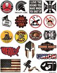 1 Set (19 pcs) Best of Union | USA | American Flag - Hard Hat, Tool Box Stickers