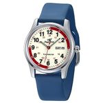 ManChDa Nurse Watch Nursing Watch Analog Medical Watches with Second Hand Easy to Read, 3d. Navy, Casual