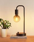 Industrial Small Table Lamp for Bedroom, Fully Dimmable Modern Beside Lamps with 2700K Warm Light Bulb for Kids Reading, Minimalist Nightstand Lamps for Living Room, Dorm, Office (LED Bulb Included)