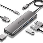 Lemorele MacBook hub Docking Station Dual Monitor Multi-Stream Transport, 6 in 1 USB C Laptop Docking Station w/4K HDMI, 3 USB 3.0, 100W Charging Port, for MacBook Air Pro M1 M2 Mac OS 10.15