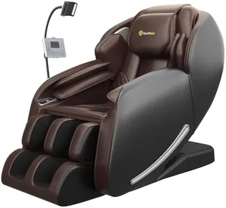 Real Relax Massage Chair, Full Body Zero Gravity SL-Track Massage Chair, Shiatsu Massage Chair Recliner with Heat Body Scan Bluetooth Foot Roller, Favor-06 Brown and Black