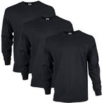 Gildan Men's Ultra Cotton Long Sleeve T-Shirt, Style G2400, Multipack, Black (3-Pack), Large