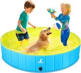 Pourbibi 𝐏𝐕𝐂 Foldable Pet Dog Paddling Pool Puppy Swimming Pool Portable Dog Pool 𝐋𝐚𝐫𝐠𝐞 Bathing Tub for Indoor Outdoor 𝟏𝟐𝟎𝐱𝟑𝟎𝐜𝐦