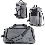 ACRO 3 in 1 Sports/Travel Duffle Bag for Men & Women/Back Pack/Lap TOP Compartment/Water Resistant/Wet Pocket & Shoes Compartment 40L,Grey