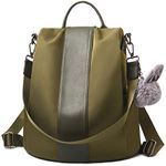 Barwell Women Backpack Ladies Rucksack Waterproof Nylon School bags Anti-theft Dayback Shoulder Bags, Olive