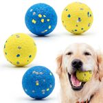 LumoLeaf Dog Ball Toy for Aggressive Chewers - High Bounce Durable Lightweight Material, Floats on Water, Engaging Fetch Toy for Active Medium Dogs, Attractive Blue and Yellow Colors