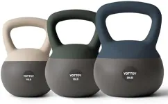 YOTTOY Soft Kettlebell, Set for Strength Training Kettlebells & Home Workouts, Soft-Sided Cushioned Base, Wide-Handle - Ideal for Men, Women, & Beginners (10-15-20LB Muti)